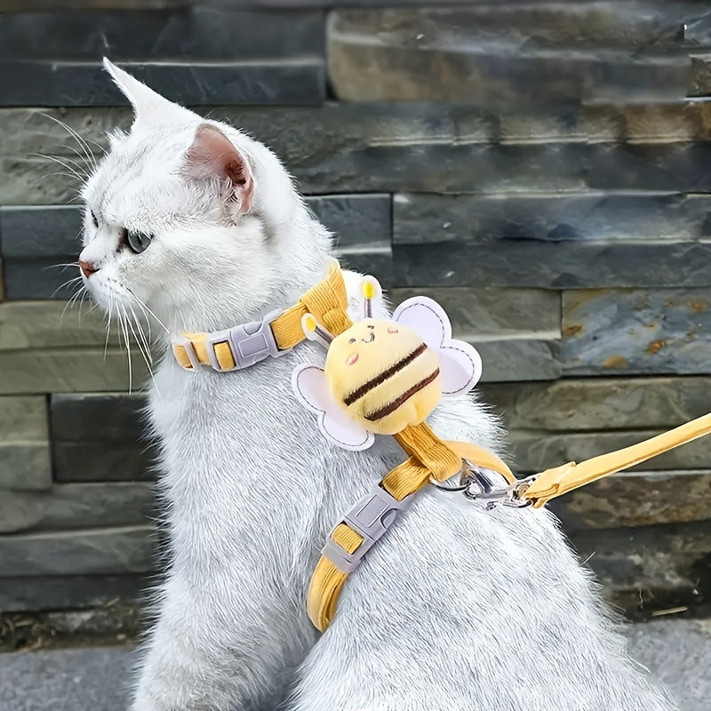 Cute Bee Cat Harness Leash Set